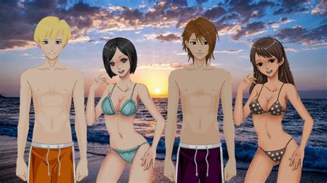 Double Date At The Sunset Beach By Richardchibbard On Deviantart