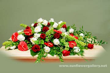 Red Rose Casket Spray Delux Flowers In Elmhurst Il