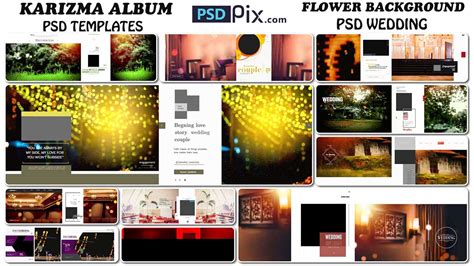 Karizma Album PSD Templates Flower Background PSD Wedding PSDPIX