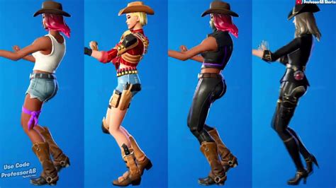 Fortnite Walkin Preety Tiktok Emote With Cowgirl Skins Thicc Preety Girl Walk Like This 🍑😘😜😍🔥