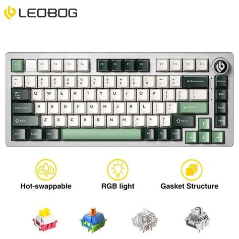 Leobog Hi Wired Mechanical Keyboard Gasker Rgb Aluminum Hot Swappable Custom Keyboard With