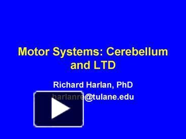 Ppt Motor Systems Cerebellum And Ltd Powerpoint Presentation Free