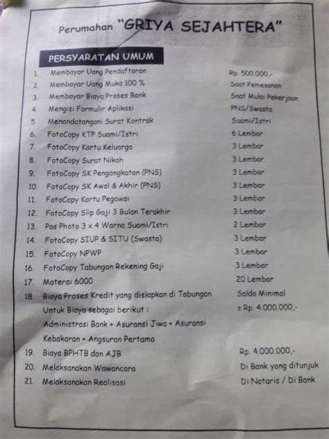 Detail Syarat Mengambil Rumah Subsidi Koleksi Nomer