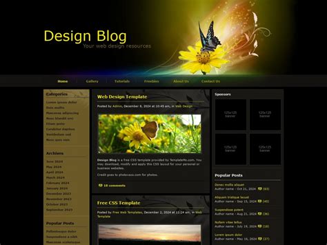 Plantillas HTML CSS Para Descargar Gratis Design Blog Plantillas