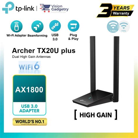 Tp Link Archer Tx20u Plus Ax1800 Wi Fi 6 Dual Band Antenna Wireless Usb