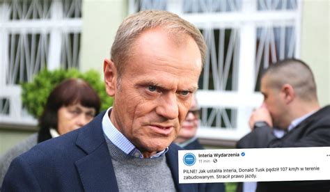 Interia Donald Tusk stracił prawo jazdy jechał 107 km h w terenie