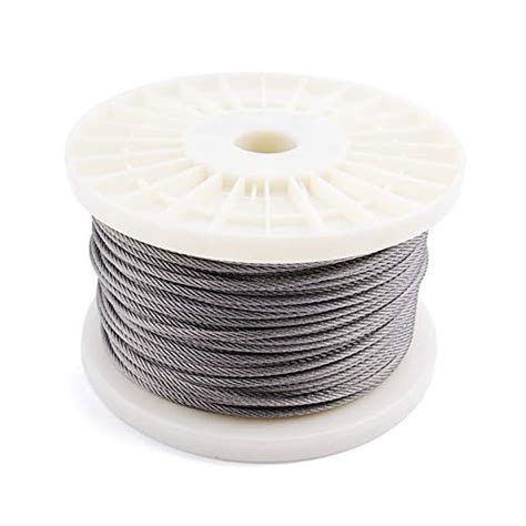 Muzata 300ft 1 8 Wire Rope T316 Stainless Steel Marine Grade For 1 8