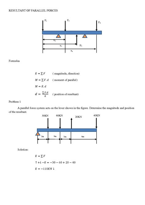 SOLUTION Resultant Of Parallel Forces Studypool