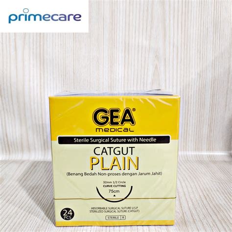 Jual Gea Cat Gut Plain Cat Gut Plain Benang Dengan Jarum Gea Box