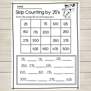 Skip Counting By 25s Worksheet CountingWorksheets