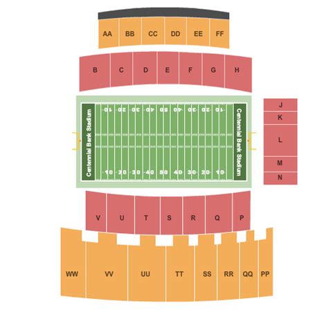 centennial bank stadium seating chart star