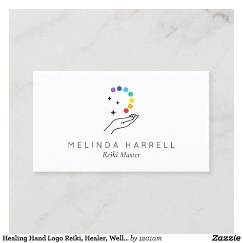 Healing Hand Logo Reiki Healer Wellness Business Card Zazzle In