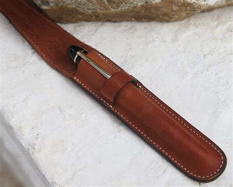 Leather Fountain Pen case Pumpkin by jodysvetegerard on Etsy