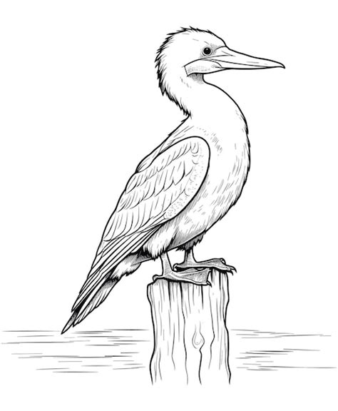 Page De Coloriage Oiseau Cormoran Pour Adultes Illustration Vectorielle