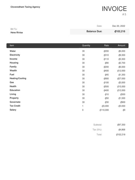 Invoice # 5 | PDF