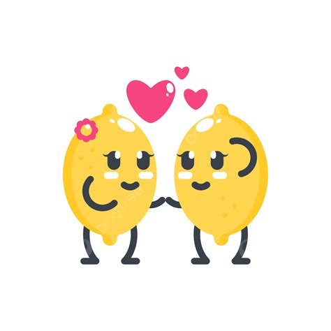 Valentines Day Couple Vector Design Images Cute Lemon For Valentine S Day Couple Lemon Cute