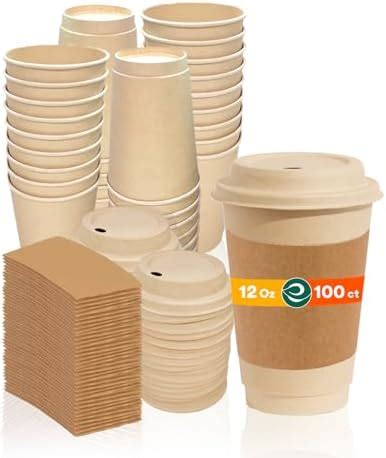 Amazon Ktob Pack Oz Compostable Coffee Cups With Lids And