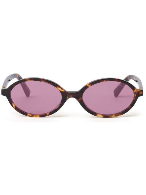 Miu Miu Eyewear Regard Tortoiseshell Effect Sunglasses Brown FARFETCH