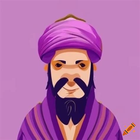 Middle Eastern Wizard Wearing Purple Turban And Mystic Robes On Craiyon