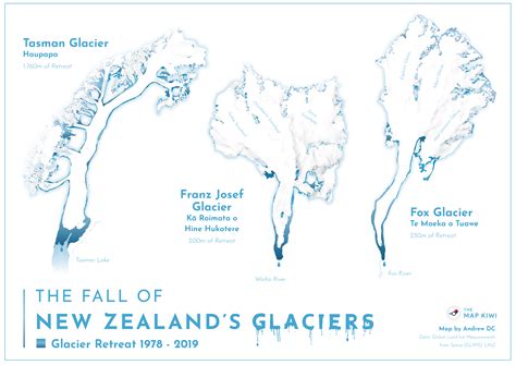 The Fall Of New Zealand Glaciers Poster The Map Kiwi