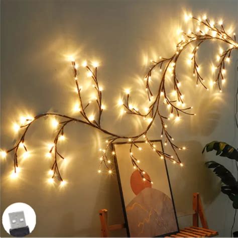 Led Wall Tree Enchanted Willow Vine Light Bendable Branch Usb Fairy