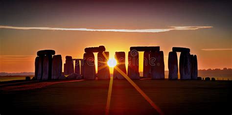 Stonehenge at Sunrise Colourful Generative AI Illustration Stock ...