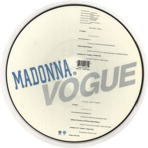 Madonna Vogue Bar Coded Sticker Sleeve Uk 12 Vinyl Picture Disc