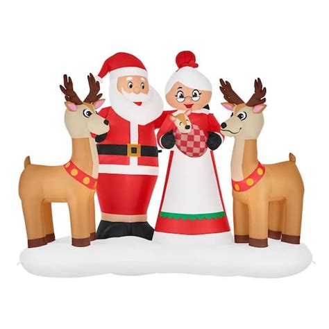 Home Accents Holiday 7 5 Ft Led Santa And Mrs Claus With Deer