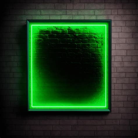 Premium Photo Green Neon Frame