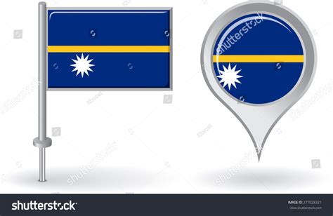 Nauru Pin Icon Map Pointer Flag Stock Vector Royalty Free