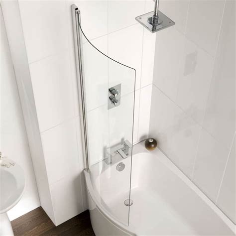 C Shape 6mm 1400 X 780 Curved Shower Bath Screen Bathroom Deal