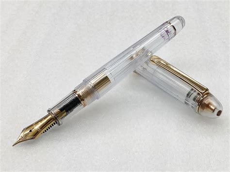 【やや傷や汚れあり】1円～ プラチナ 万年筆 センチュリー 透明 3776 14k カートリッジ式 Platinum Fountainpen