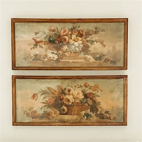 Framed Floral Canvas Prints, Set of 2 | Country wall decor, French ...