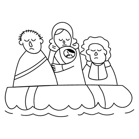 refugee family  flood doodle vector family drawing doodle drawing