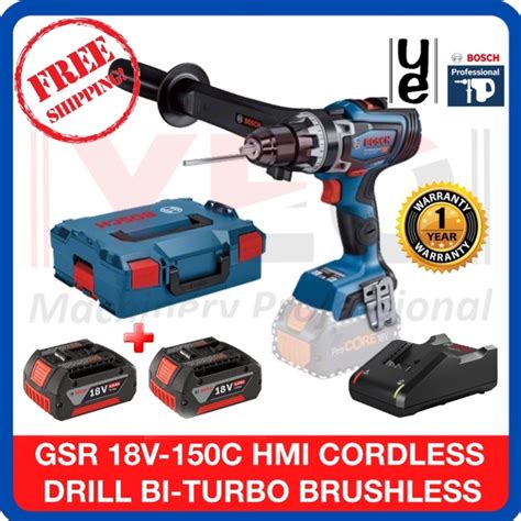 Bosch Gsr 18v 150c Hmi Cordless Drill Bi Turbo Brushless Shopee Malaysia