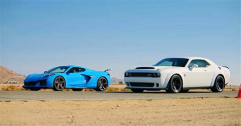 C Z Beats The Dodge Demon At Its Own Game In A Drag Race Corvetteforum