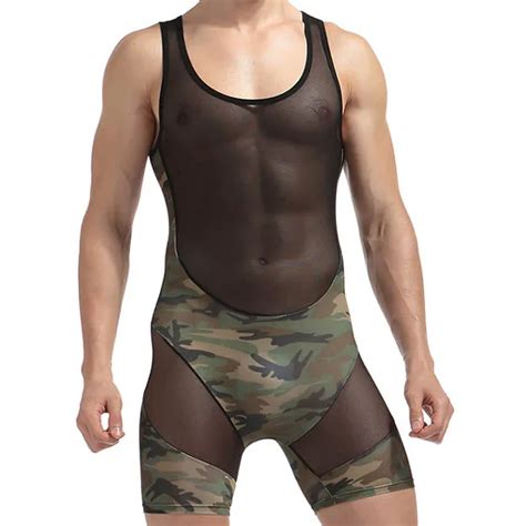 2018 Nylon Sheer Mens Sexy Underwear Transparent See Through Camouflage