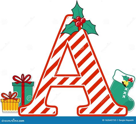 Capital Letter A For Christmas Decoration Stock Vector Illustration