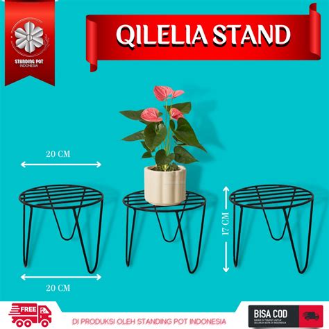 Jual DUDUKAN TEMPAT POT BUNGA TATKAN POT STANDING POT BESI MINIMALIS