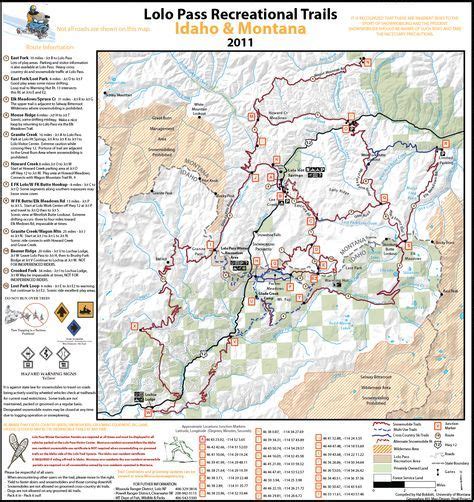 Lolo Pass Recreational Trails Map University Of Montana Lewis And Clark