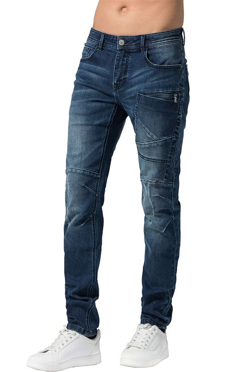 Zlz Mens Ripped Skinny Distressed Destroyed Slim Fit Stretch Biker