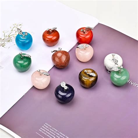 Wholesale Handmade Glass Crystal Gemstone Cat Eye Stone Crystal Apple