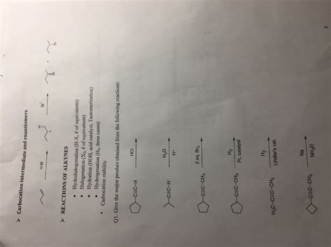 Solved Carbocation Intermediate And Enantiomers Reactions Chegg