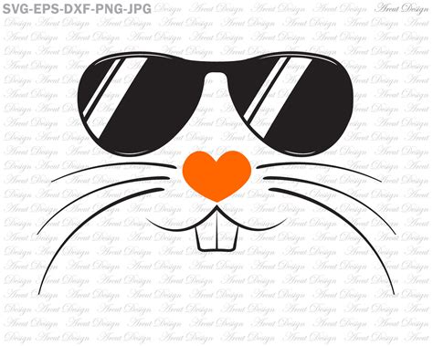 Bunny Face Sunglasses Svg Easter Svg Bunny Head Svg Svg Etsy