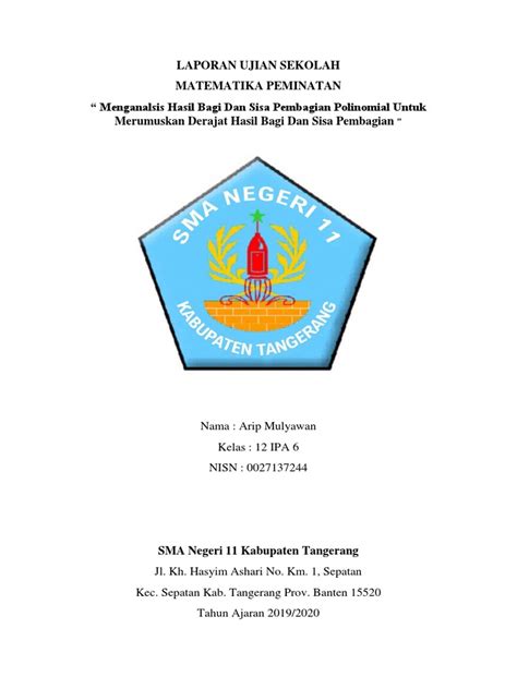 Laporan Ujian Sekolah Pdf