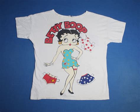 80s Vintage 1987 Betty Boop Shirt Cartoon Character W Gem