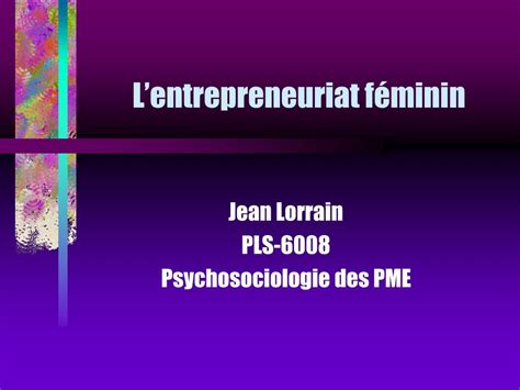 PPT Lentrepreneuriat féminin PowerPoint Presentation free download