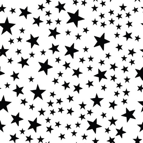 Premium Vector Seamless Pattern With Black Stars On A White