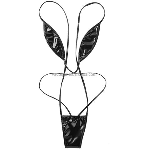 Vadulyer Women Sexy Lingerie One Piece Three Point Bikini Patent