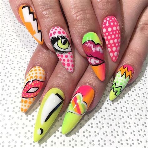 15 Diseños de uñas pop art para tu siguiente manicura Manicura de